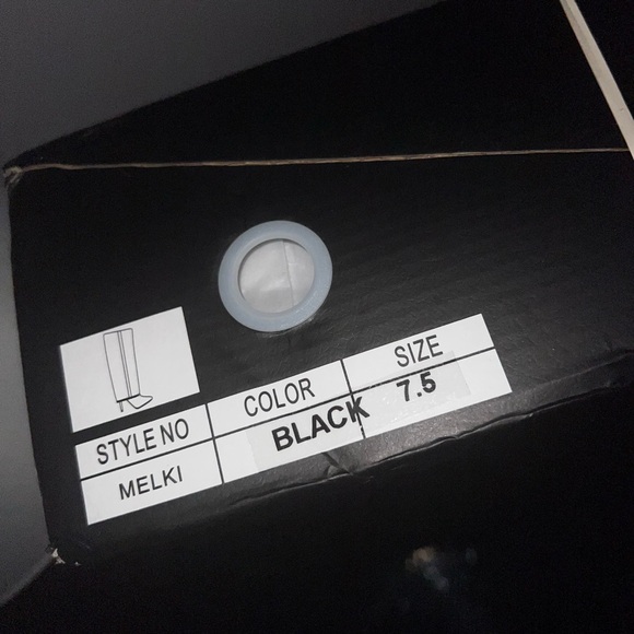 Fashion Nova Black Leather Heel Boots - Picture 7 of 7